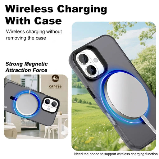 IMAK For iPhone 17 Case Compatible with MagSafe Candy Color Anti Drop TPU + PET Back Cover - Black - 2