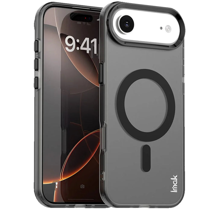 IMAK For iPhone Air Case Compatible with MagSafe Candy Color Anti Drop TPU + PET Back Cover - Black - 1
