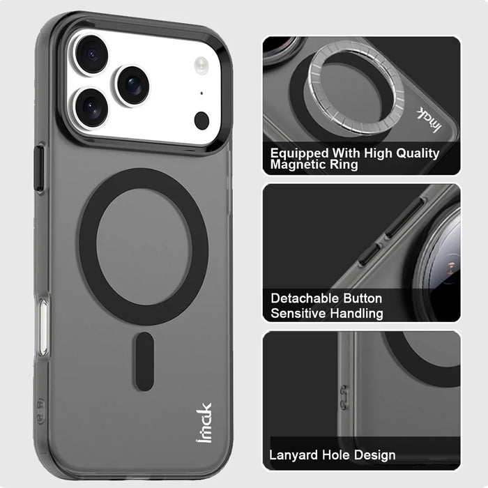 IMAK For iPhone 17 Pro Case Compatible with MagSafe Candy Color Anti Drop TPU + PET Back Cover - Black - 4