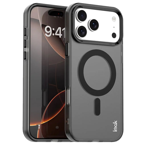 IMAK For iPhone 17 Pro Max Case Compatible with MagSafe Candy Color Anti Drop TPU + PET Back Cover - Black - 1