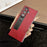 For Samsung Galaxy Z Fold7 5G Case Kickstand Leather Coated PC Folding Phone Cover - Red - 2
