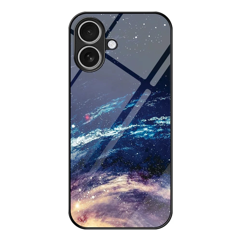 For iPhone 17 Case Tempered Glass + PC + TPU Phone Protector Pattern Printing - The Milky Way - 1