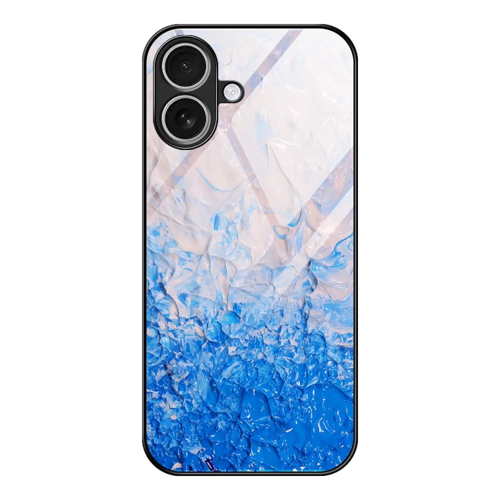 For iPhone 17 Case Marble Pattern Tempered Glass + PC + TPU Phone Cover - DL07 - 1