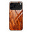 For iPhone 17 Pro Case TPU + Tempered Glass Back Phone Cover Wood Texture - Orange - 1