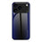 For iPhone 17 Pro Max Case Carbon Fiber Texture Tempered Glass+TPU Phone Cover - Dark Blue - 1