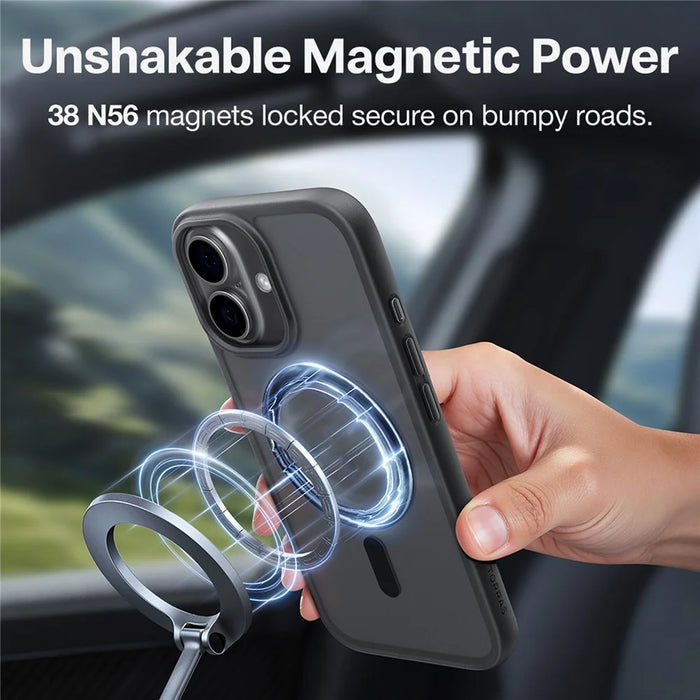 TORRAS Guardian-Mag Series For iPhone 17 Case Magnetic Matte PC + TPU Phone Cover - Black - 4