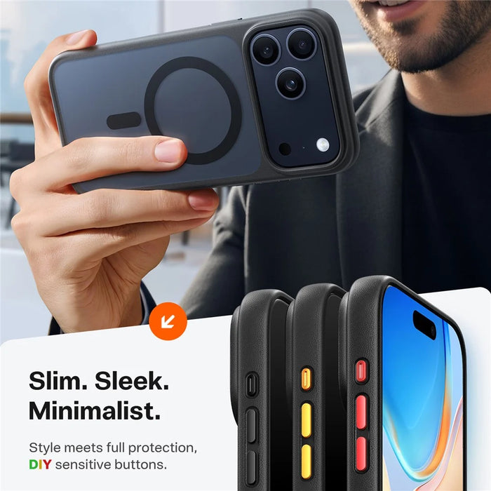 TORRAS Guardian-Mag Series For iPhone 17 Pro Case Magnetic Matte PC + TPU Phone Cover - Black - 2