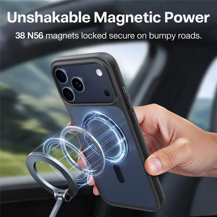 TORRAS Guardian-Mag Series For iPhone 17 Pro Case Magnetic Matte PC + TPU Phone Cover - Black - 4