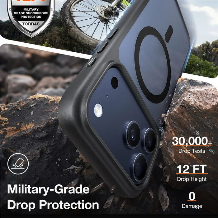 TORRAS Guardian-Mag Series For iPhone 17 Pro Case Magnetic Matte PC + TPU Phone Cover - Black - 6