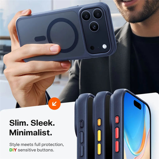 TORRAS Guardian-Mag Series For iPhone 17 Pro Max Case Magnetic Matte PC + TPU Phone Cover - Dark Blue - 2