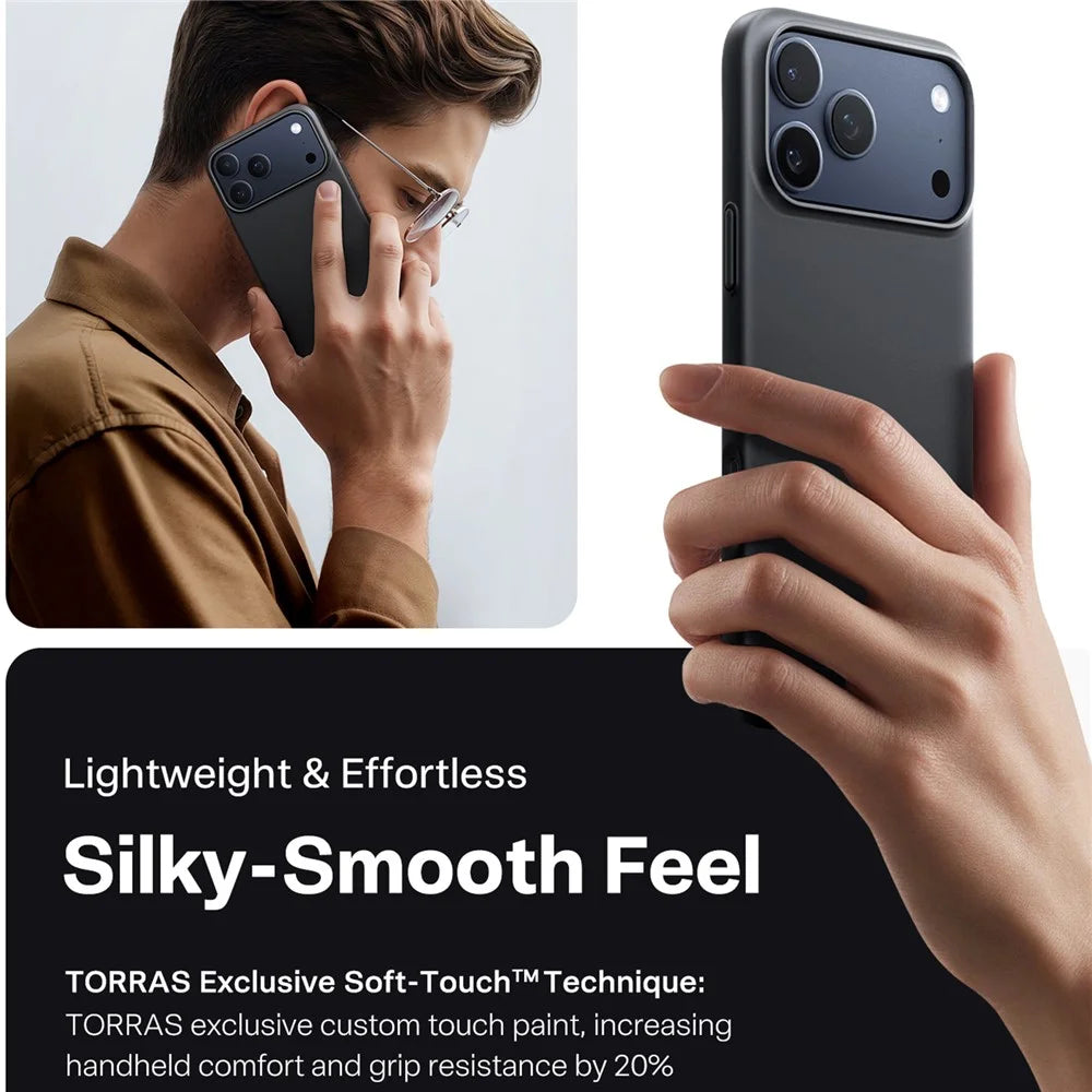 TORRAS Slimfit Mag Series For iPhone 17 Pro Max Case Compatible with MagSafe Hard PC Shockproof Phone Cover - Black - 5