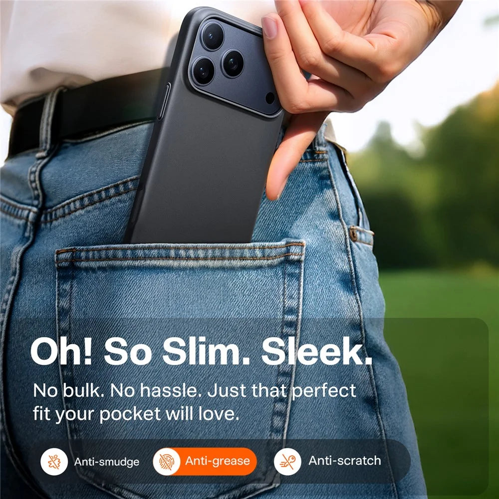 TORRAS Slimfit Mag Series For iPhone 17 Pro Max Case Compatible with MagSafe Hard PC Shockproof Phone Cover - Black - 6