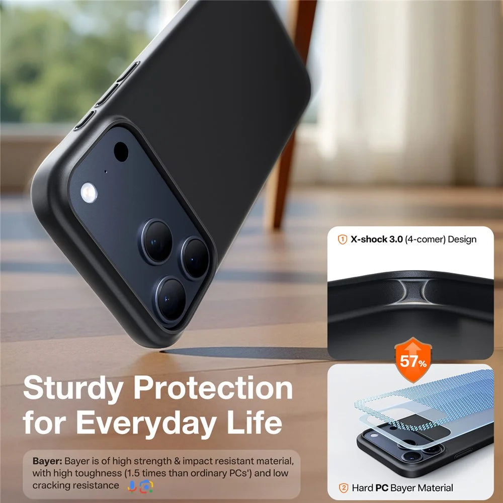 TORRAS Slimfit Mag Series For iPhone 17 Pro Max Case Compatible with MagSafe Hard PC Shockproof Phone Cover - Black - 7