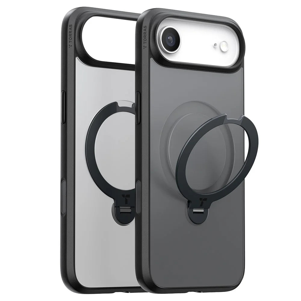 TORRAS Ostand Q3 Spin Series For iPhone Air Case Compatible with MagSafe Rotating Kickstand PC + TPU Phone Cover - Black - 2
