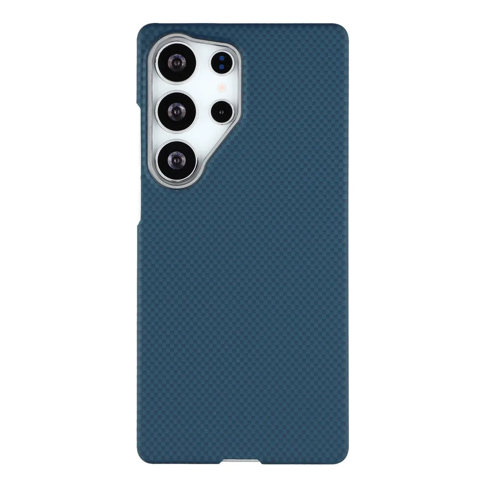 X-LEVEL For Samsung Galaxy S25 Ultra Magnetic Case Carbon Nanofiber + Metal Lens Frame Phone Cover - Blue - 3