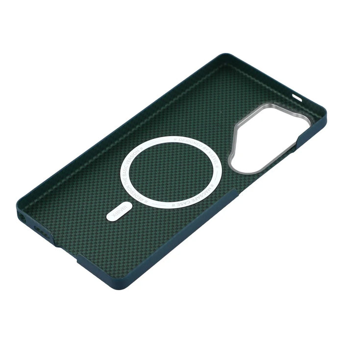 X-LEVEL For Samsung Galaxy S25 Ultra Magnetic Case Carbon Nanofiber + Metal Lens Frame Phone Cover - Blue - 6