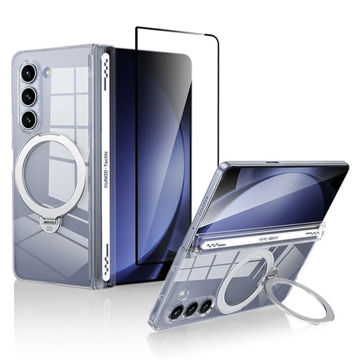 XUNDD For Samsung Galaxy Z Fold5 5G Magnetic Case Kickstand PC Cover with Tempered Glass - 1