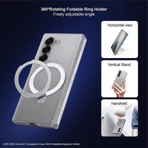 XUNDD For Samsung Galaxy Z Fold6 5G Magnetic Case Kickstand PC Cover with Tempered Glass - 2