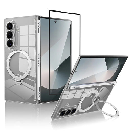 XUNDD For Samsung Galaxy Z Fold7 5G Magnetic Case Kickstand PC Cover with Tempered Glass - 1