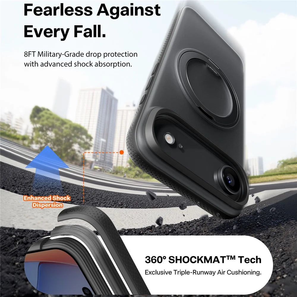 TORRAS Ostand O3 Fitness Series For iPhone Air Case Compatible with MagSafe TPU PC Kickstand Phone Cover - Black - 3