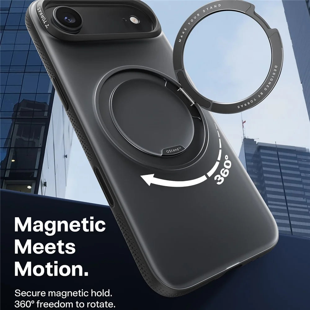 TORRAS Ostand O3 Fitness Series For iPhone Air Case Compatible with MagSafe TPU PC Kickstand Phone Cover - Black - 4