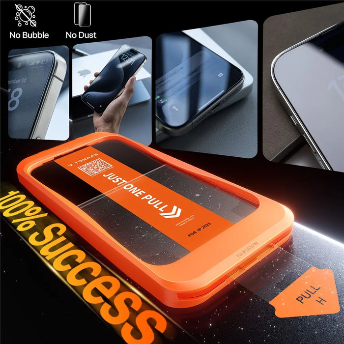TORRAS Glassgo For iPhone 17 Pro Screen Protector Tempered Glass HD Film with Automatic Dust Removal Tool - 3