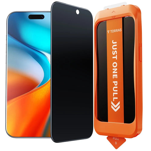 TORRAS Glassgo For iPhone 17 Anti Spy Screen Protector Tempered Glass Private Film with Auto-Align Frame - 1