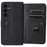 For Samsung Galaxy S25 FE Leather Case with 10 Card Holder Phone Cover Stand - Black - 2