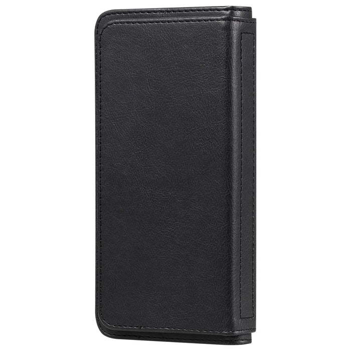 For Samsung Galaxy S25 FE Leather Case with 10 Card Holder Phone Cover Stand - Black - 6