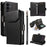 For Samsung Galaxy S25 FE Case with Multi-Card Holder and Strap PU Leather Phone Cover Stand - Black - 1