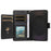 For Samsung Galaxy S25 FE Case with Multi-Card Holder and Strap PU Leather Phone Cover Stand - Black - 2