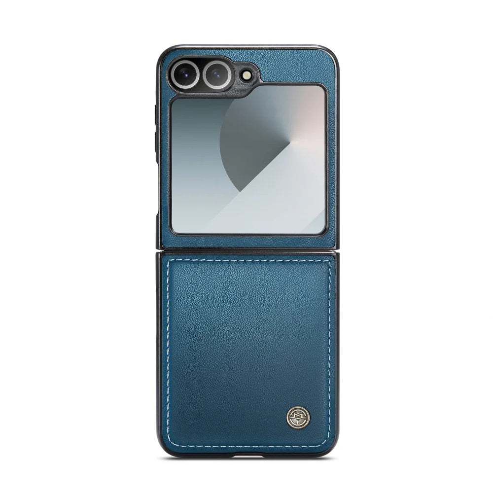 CASEME For Samsung Galaxy Z Flip7 FE 5G Case  023 Series RFID Blocking Glossy Stand Phone Cover - Blue - 2