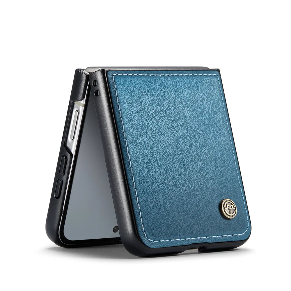CASEME For Samsung Galaxy Z Flip7 FE 5G Case  023 Series RFID Blocking Glossy Stand Phone Cover - Blue - 3