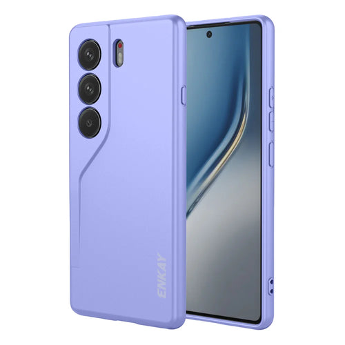ENKAY HAT PRINCE For TECNO Camon 40 4G Silicone Case   Straight Edge Cell Phone Back Cover - Purple - 1