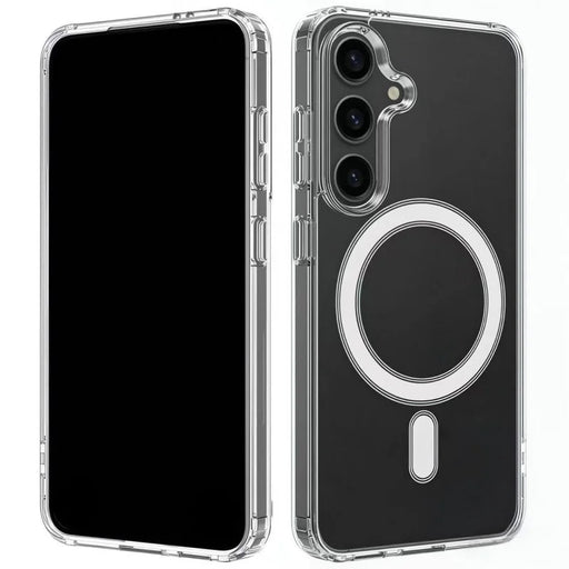 WANLONFENG For Samsung Galaxy S24 FE Clear Case  LM1 Series Magnetic Case with 2Pcs Screen Films (Big Lens Hole) - Transparent - 2