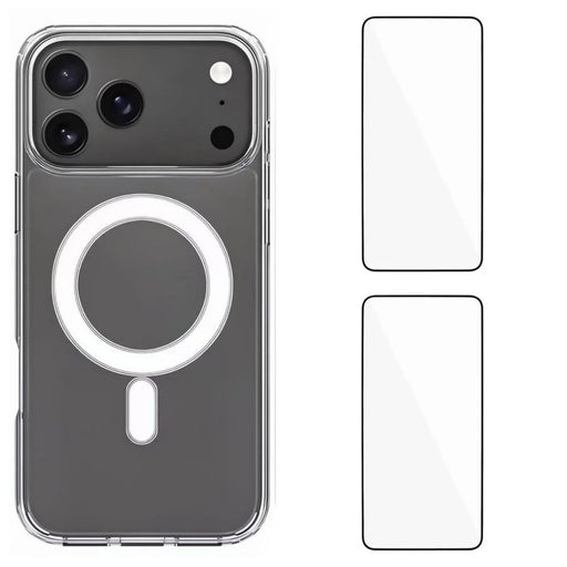WANLONFENG For iPhone 17 Pro Max Clear Case  LM1 Series Compatible with MagSafe with 2Pcs Screen Films (Big Lens Hole) - Transparent - 1