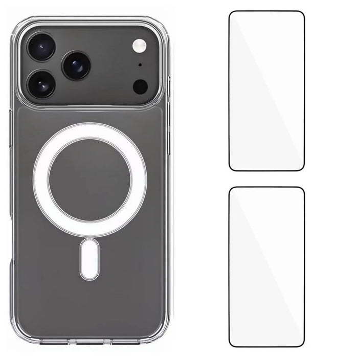 WANLONFENG For iPhone 17 Pro Max Clear Case  LM1 Series Compatible with MagSafe with 2Pcs Screen Films (Big Lens Hole) - Transparent - 1