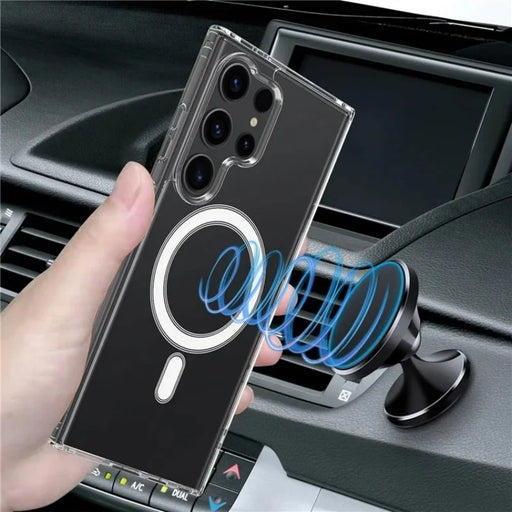 WANLONFENG For Samsung Galaxy S24 Ultra Clear Case  LM1 Series Magnetic Case with 2Pcs Screen Films (Big Lens Hole) - Transparent - 2
