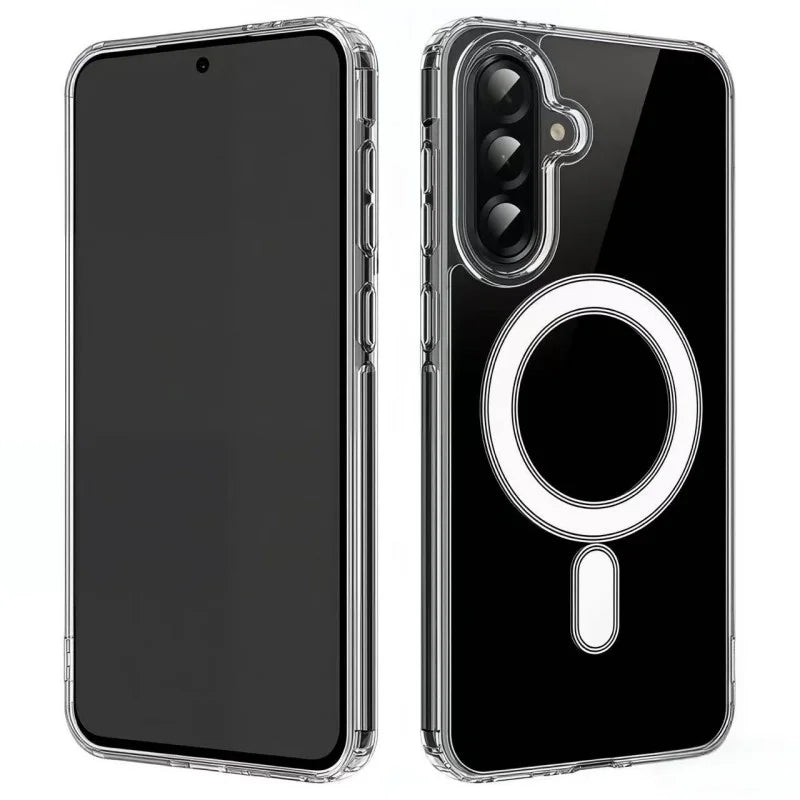 WANLONFENG For Samsung Galaxy A36 5G Clear Case  LM1 Series Magnetic Case with 2Pcs Screen Films (Big Lens Hole) - Transparent - 2