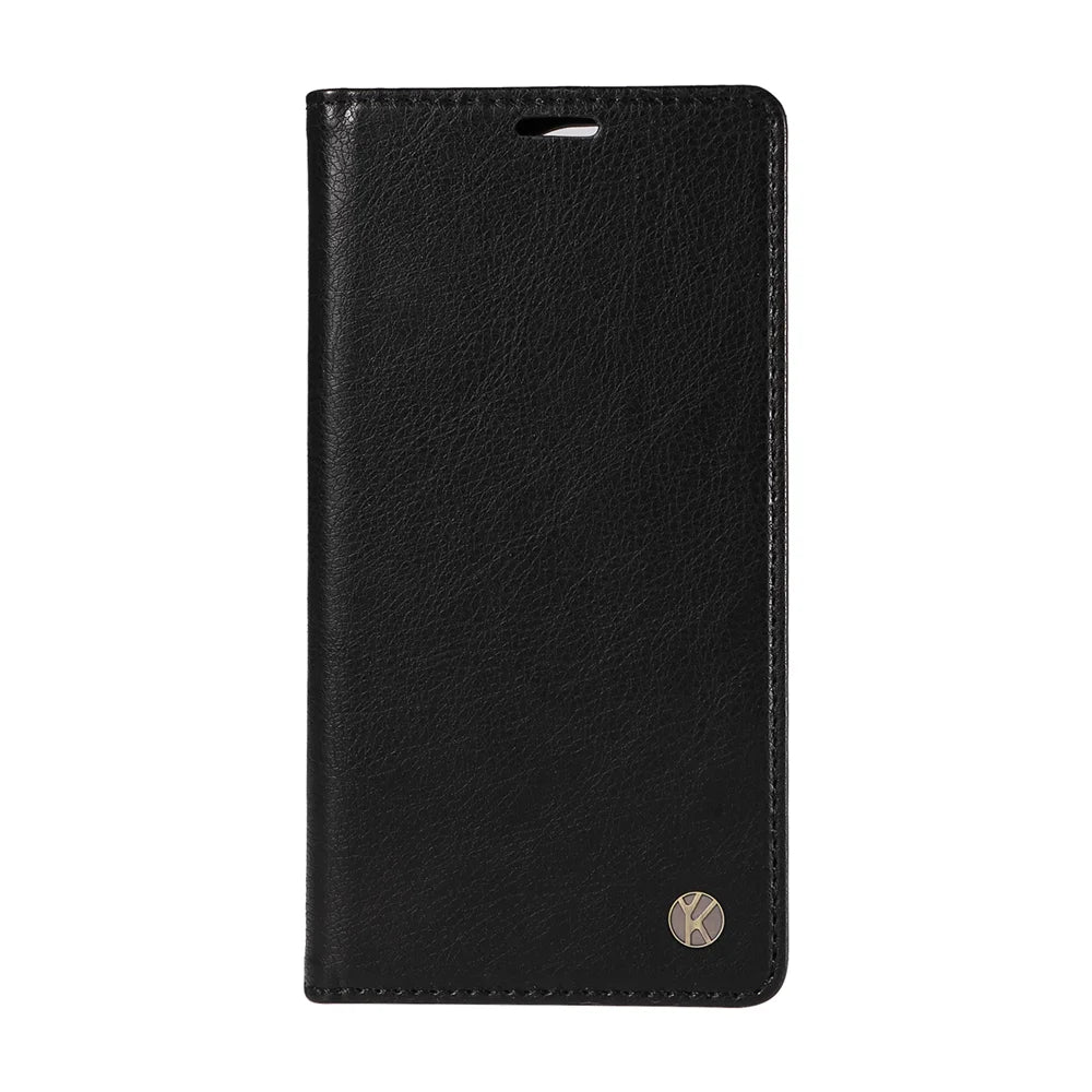 YIKATU For iPhone 18 Pro Max / 17 Pro Max Wallet Case  YK-006 Magnetic Closure Leather Phone Cover Litchi Texture - Black - 7