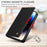 YIKATU For iPhone Air Wallet Case  YK-006 Magnetic Closure Leather Phone Cover Litchi Texture - Black - 4