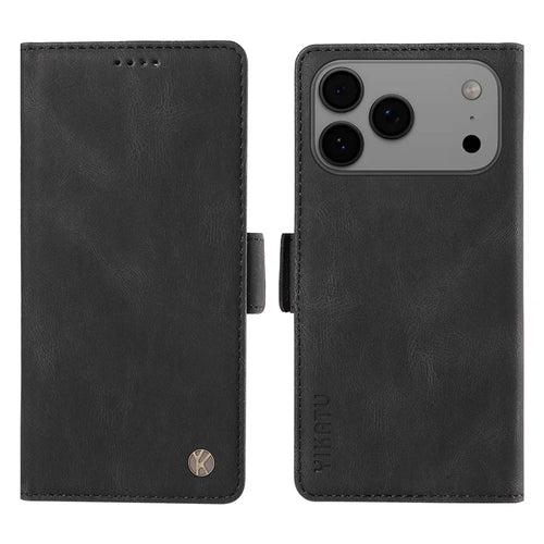 YIKATU For iPhone 18 Pro Max / 17 Pro Max Leather Case  YK-005 Skin-touch Feeling Wallet Phone Cover - Black - 1