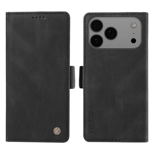 YIKATU For iPhone 18 Pro Max / 17 Pro Max Leather Case  YK-005 Skin-touch Feeling Wallet Phone Cover - Black - 1