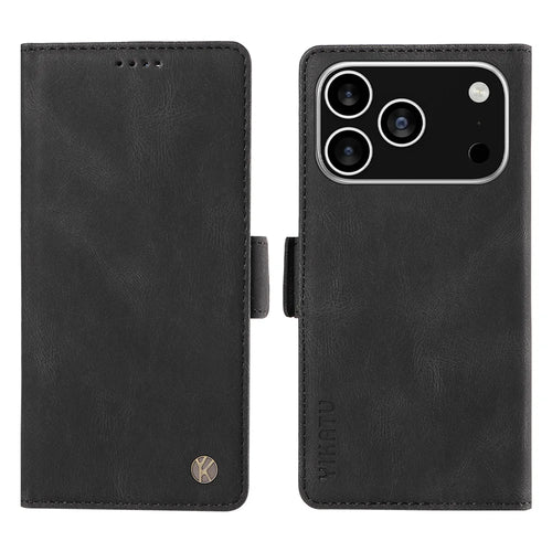 YIKATU For iPhone 18 Pro / 17 Pro Leather Case  YK-005 Skin-touch Feeling Wallet Phone Cover - Black - 1