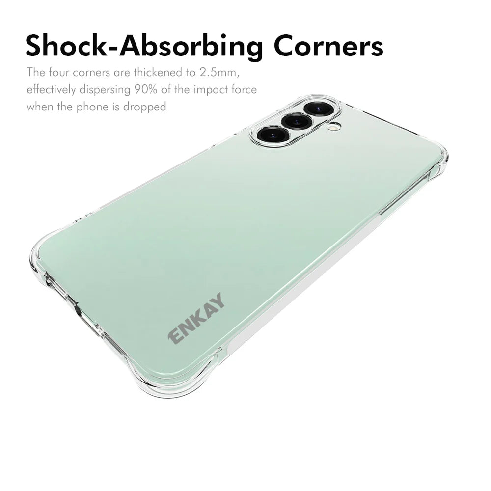 ENKAY HAT PRINCE For Samsung Galaxy S25 FE Clear Phone Case   Shockproof Anti-slip TPU Cover - Transparent - 2