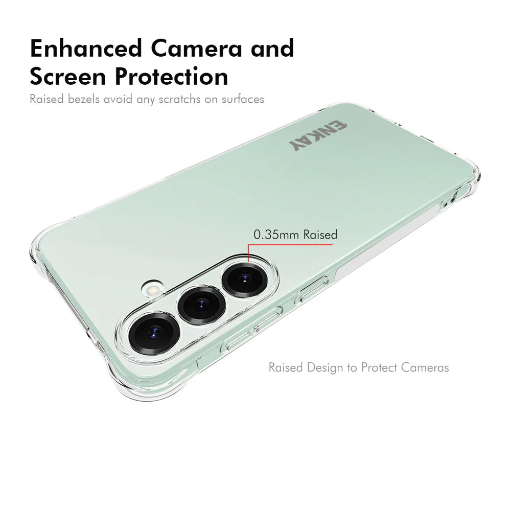 ENKAY HAT PRINCE For Samsung Galaxy S25 FE Clear Phone Case   Shockproof Anti-slip TPU Cover - Transparent - 3