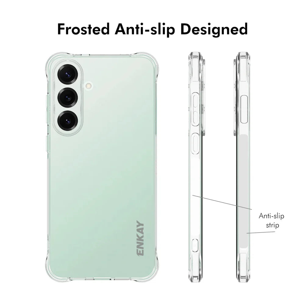 ENKAY HAT PRINCE For Samsung Galaxy S25 FE Clear Phone Case   Shockproof Anti-slip TPU Cover - Transparent - 4
