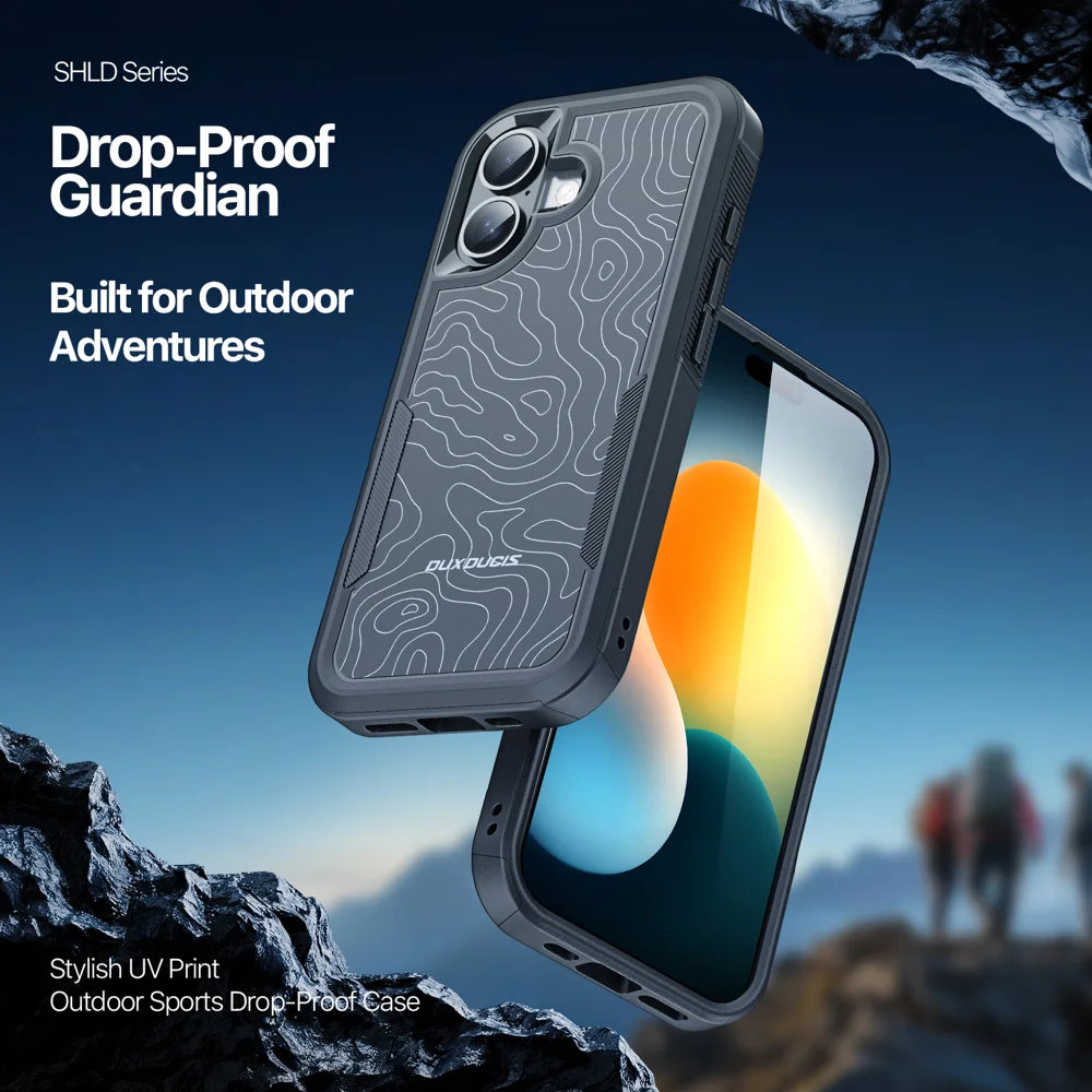 DUX DUCIS For iPhone 17 Magnetic Case  SHLD Series 10FT Drop Protection PC + TPU Phone Cover - Contour?Pattern - 3