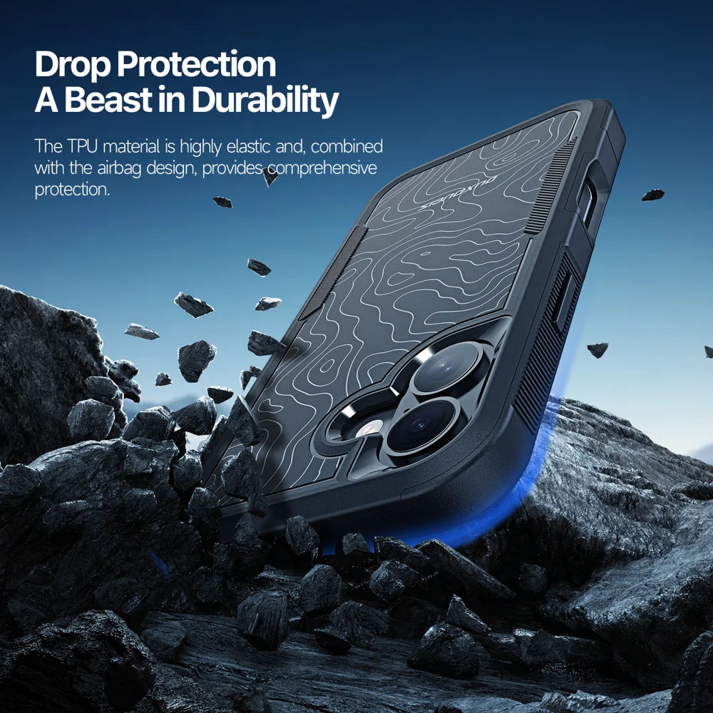 DUX DUCIS For iPhone 17 Magnetic Case  SHLD Series 10FT Drop Protection PC + TPU Phone Cover - Contour?Pattern - 4