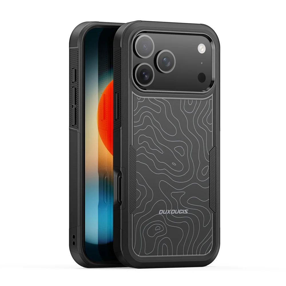DUX DUCIS For iPhone 17 Pro Magnetic Case  SHLD Series 10FT Drop Protection PC + TPU Phone Cover - Contour?Pattern - 1